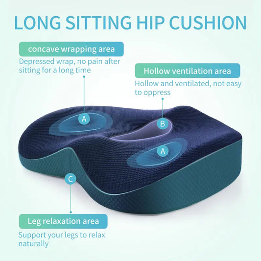 Memory Foam Buttocks Cushion - 16.5in x 13in x 2.7in