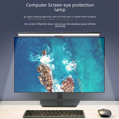 Asymmetrical Anti-Blue Light LED Desk Lamp – Eye-Care Office Light with Dimmable Brightness, Adjustable Color Temperature, Touch Control & 60-Minute Timer