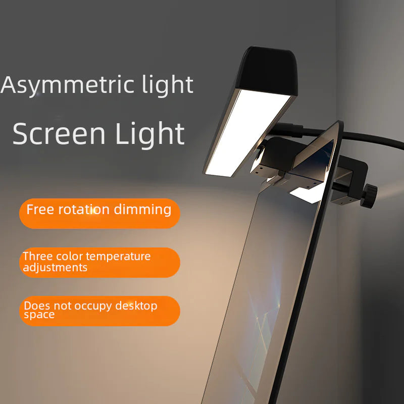 Asymmetrical Anti-Blue Light LED Desk Lamp – Eye-Care Office Light with Dimmable Brightness, Adjustable Color Temperature, Touch Control & 60-Minute Timer
