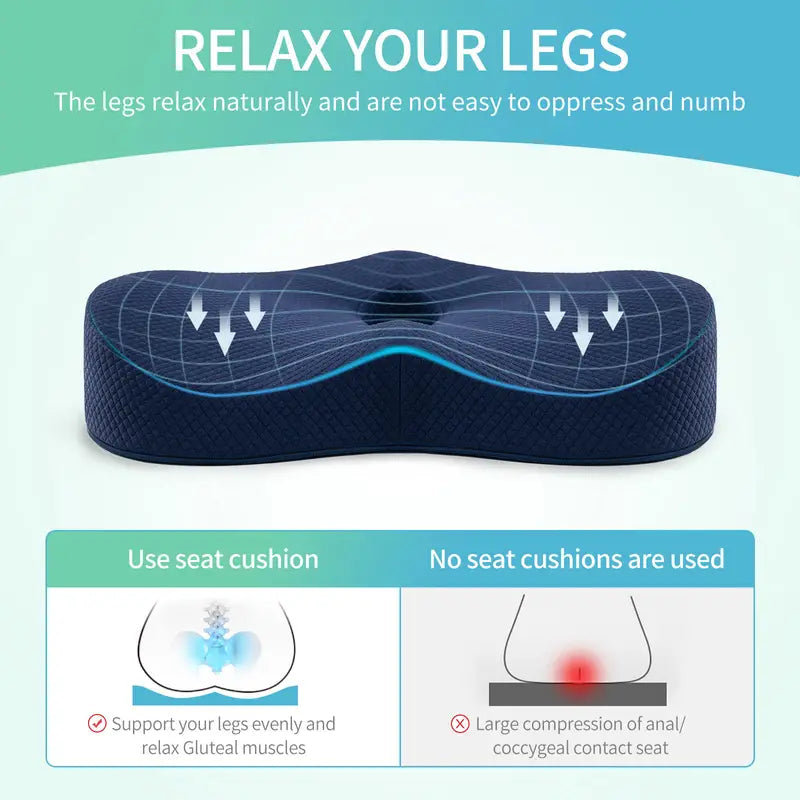 Memory Foam Buttocks Cushion - 16.5in x 13in x 2.7in