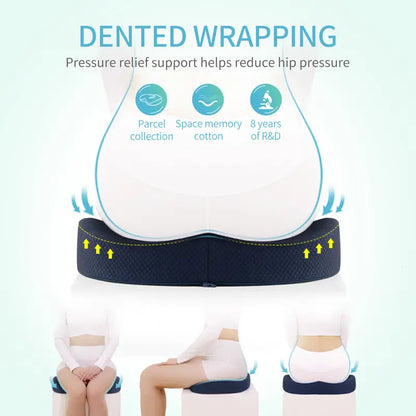 Memory Foam Buttocks Cushion - 16.5in x 13in x 2.7in