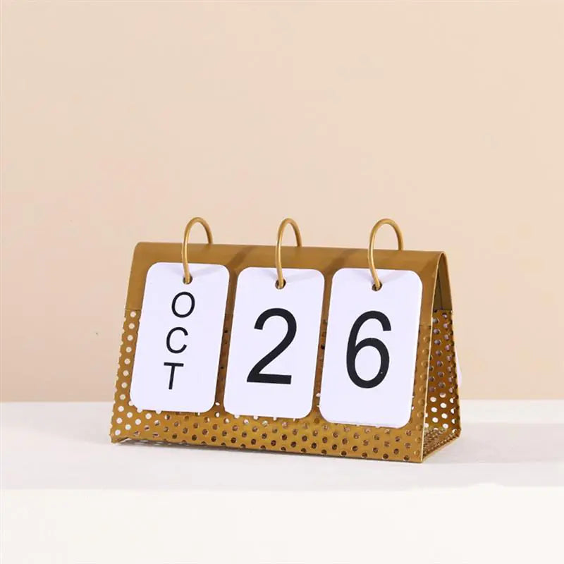 Perpetual Desktop Calendar – Minimalist Modern Metal Desk Organizer & Office Decor for Focused Work