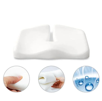 Breathable Memory Foam Seat Cushion – Ergonomic Pressure-Relief Support for Tailbone, Coccyx & Posture with Soft Washable Cover