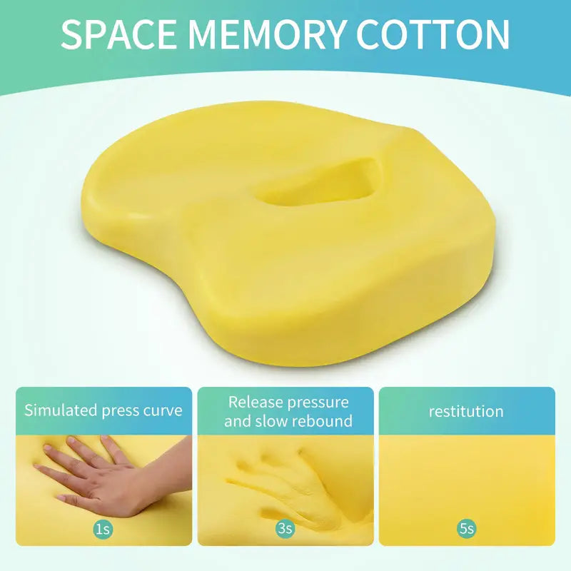 Memory Foam Buttocks Cushion - 16.5in x 13in x 2.7in