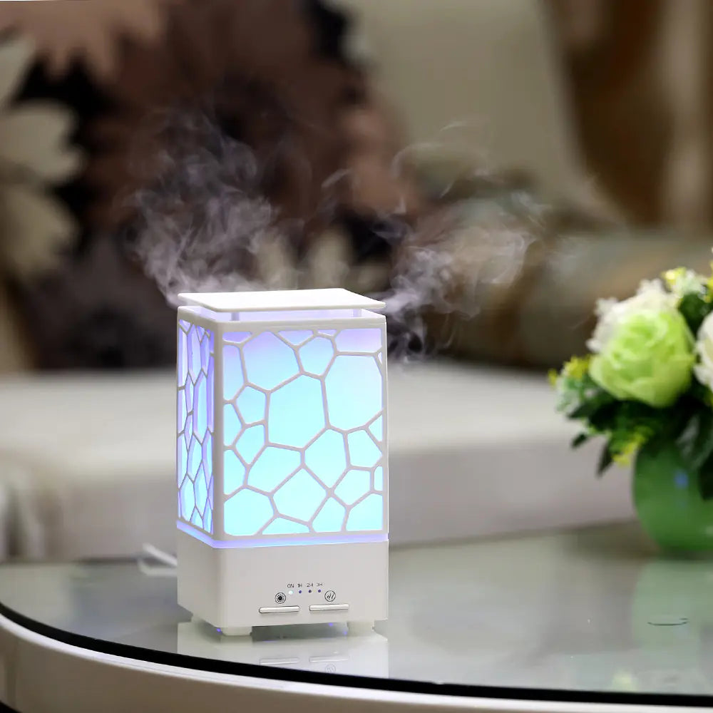 Water Cube Aroma Diffuser – Ultrasonic Mini Humidifier with LED Light for Focus, Productivity & Home Office