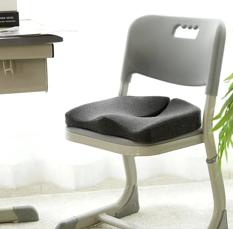 Breathable Memory Foam Seat Cushion – Ergonomic Pressure-Relief Support for Tailbone, Coccyx & Posture with Soft Washable Cover